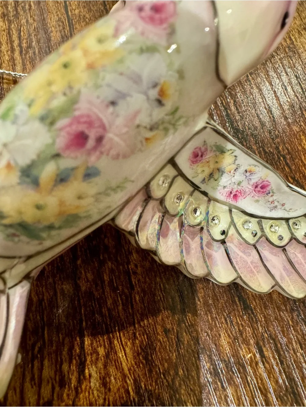 Pink Porcelain Hummingbird Ornament from Bradford Exchange by Lena Lou